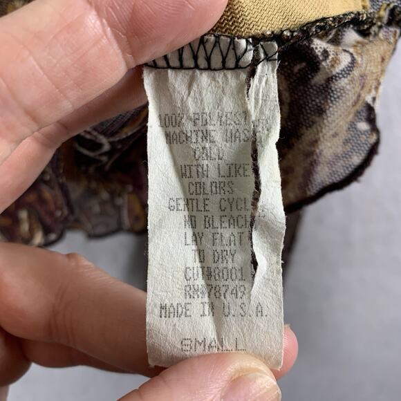 VTG Wet Seal Womens Y2K‎ Sheer Mesh Top Sz S Fairy Grunge Paisley Goblin Indie - Picture 9 of 11